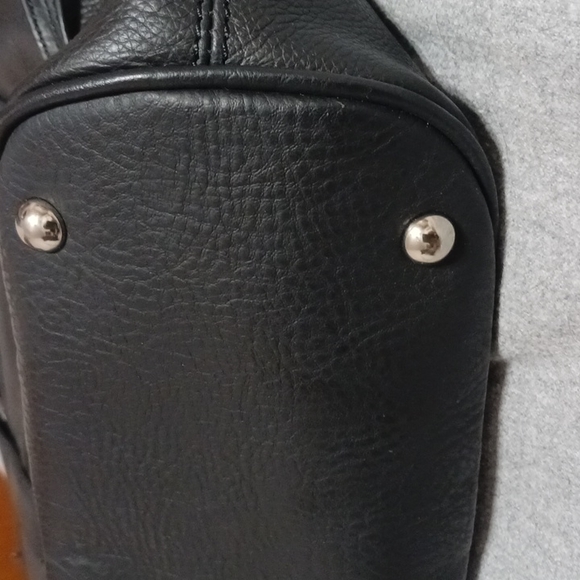 Tignanello Leather Bag 3Big pockets 2 zip 2 slip pockets zippered closure Silver - Picture 7 of 9